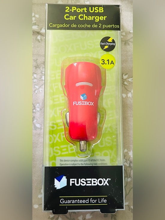 E-Filliate Other - Fusebox 3.1A Fast Charging Car USB Adapter - Red